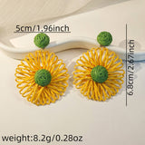 HAND WOVEN CONTRASTING FLOWER EARRINGS_CWAJE1871