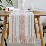 GEOMETRIC TASSEL HOLIDAY TABLE RUNNER_CWMM0994
