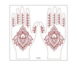 REALISTIC HENNA TATTOO STICKERS BROWN RED LACE_CWMM8361