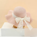 SUMMER FASHION BOW RIBBON WIDE BRIM STRAW HAT_CWAH3473
