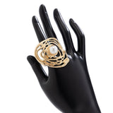 IRREGULAR GEOMETRIC ELLIPSE ALLOY WINDING RING_CWMM3229