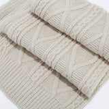 CABLE KNIT HAT SCARF AND GLOVES THREE PIECE SET_CWAH1580