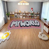 FAUX CASHMERE BLACK WHITE LETTER RUG_CWMM7325