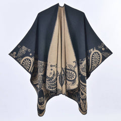 Vintage Cashew Flower Thick Warm Shawl_Cwasc0946