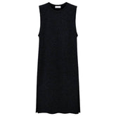 Waistband Sleeveless Tank Dress With Bottom Wrap
