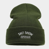 SHIT SHOW EMBROIDERED LETTER PILE HAT KNITTED HAT_CWAH2084