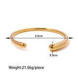 18K GOLD POLISHED OPEN CUFF IN TITANIUM_CWAJE4643