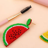 RICE BEAD WOVEN WATERMELON EARRINGS FRUIT EARRINGS_CWAJE0995