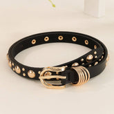 PUNK STYLE HEAVY METAL BELT WITH GOLD RIVETS_CWMM3927