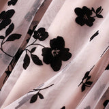 FLOCKED TULLE PLEATED SLIM FIT MIDI SKIRT_CWBMS0382