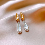 Two-Color Water Drop Trendy Light Luxury Earrings
