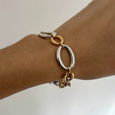 STYLISH TWO TONE TITANIUM STEEL CHAIN BRACELET_CWAJE4790
