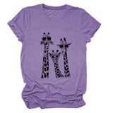 Womens Giraffe Print Casual Summer T-Shirt