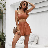 Slim-Fit Strapless Shorts Two-Piece Set