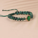 Yoga Friendship Green Braided Bracelet_Cwaje3950