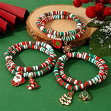 Cwaje2510_Colorful Beaded Pendant Christmas Bracelet