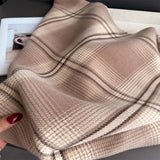 Elegant Plaid Feel Soft Winter Tassel Scarf_Cwasc03241