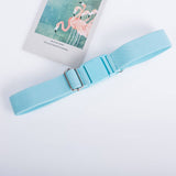SOLID COLOR PLASTIC BUCKLE ELASTIC BELT_CWABE0681