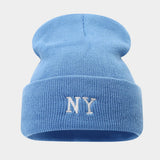 Ny Embroidery Knit Beanie Winter Warm Hat_Cwah04695
