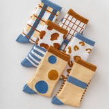 NEW CUTE BLUE PLAID SOCKS_CWMS0474