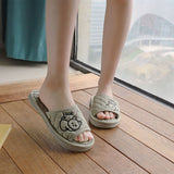CUTE CAT COTTON HANDMADE THICK SLIPPERS_CWSHF0186