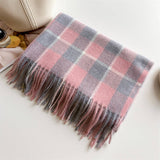 PLAID FAUX CASHMERE SCARF WARM WINTER WRAP_CWASC1446
