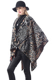 LEOPARD PRINTING SHAWL WRAP CAPE PONCHOS_CWASC042