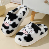 CUTE CARTOON COW STYLE WINTER COTTON SLIPPERS_CWMM3072