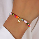 EASTER CARD CROSS BRACELET COLORFUL CRYSTALBRACELET_CWAB4631