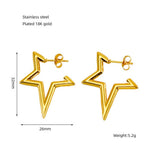 Cwaje1932_C Letter Woven Star Irregular Stud Earrings Gold