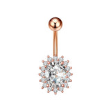 COPPER SUNFLOWER GEAR CZ BELLY RING FOR WOMEN_CWMM9330