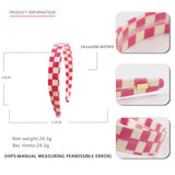 COLORFUL CHECKERED WIDE BRIMMED HEADBAND HAIRPIN_CWAHA4361