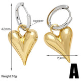 GOLD PLATED HEART SHAPED PENDANT EARRINGS_CWAJE0983