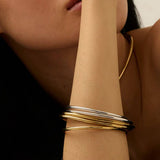 MINIMALIST PLAIN OPEN CUFF IN TITANIUM STEEL_CWAJE4868
