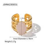 STAINLESS STEEL NATURAL STONE RINGS_TURQUOISE_CWAJE0615