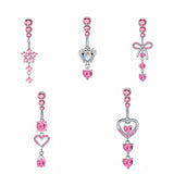 BUTTERFLY CZ BELLY RING WITH STAINLESS STEEL BAR_CWMM9250