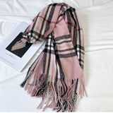 PLAID SCARF WARM FRINGE WINTER WRAP_CWASC1467