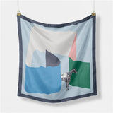 GEOMETRIC PRINT REVERSIBLE SATIN SCARF FOR SUMMER_CWASC0655