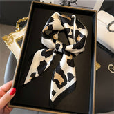 LEOPARD PRINT SATIN SQUARE SCARF HAIR WRAP_CWASC1425