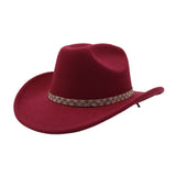 Unisex Ethnic Wool Fedora Cowboy Jazz Hat_Cwah04413