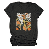 Women Summer Tee ??Flor Casual Round Neck_Cwtts1500