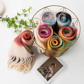 DOPAMINE RAINBOW SCARF FUZZY PLAID WINTER WRAP_CWASC1007