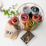 DOPAMINE RAINBOW SCARF FUZZY PLAID WINTER WRAP_CWASC1007