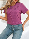 Solid Color Design Casual Short-Sleeved T-Shirt