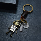 CREATIVE MOVABLE ROBOT COWHIDE KEYCHAIN_CWMM4707