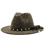 LEOPARD PRINT JAZZ HAT WOOLEN HAT WIDE BRIM HAT_CWAH2610