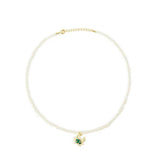 CACTUS PEARL BEADED CHOKER SWEET LUXE NECKLACE_CWAJE4613