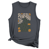 NTAGE YELLOW FLOWER VEST FOR WOMEN SLEEVELESS_CWTTSL0414