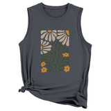 NTAGE YELLOW FLOWER VEST FOR WOMEN SLEEVELESS_CWTTSL0414