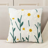 DAISY FLORAL TUFTED PILLOW COVER COTTAGE CHIC DECOR_CWMM7686
